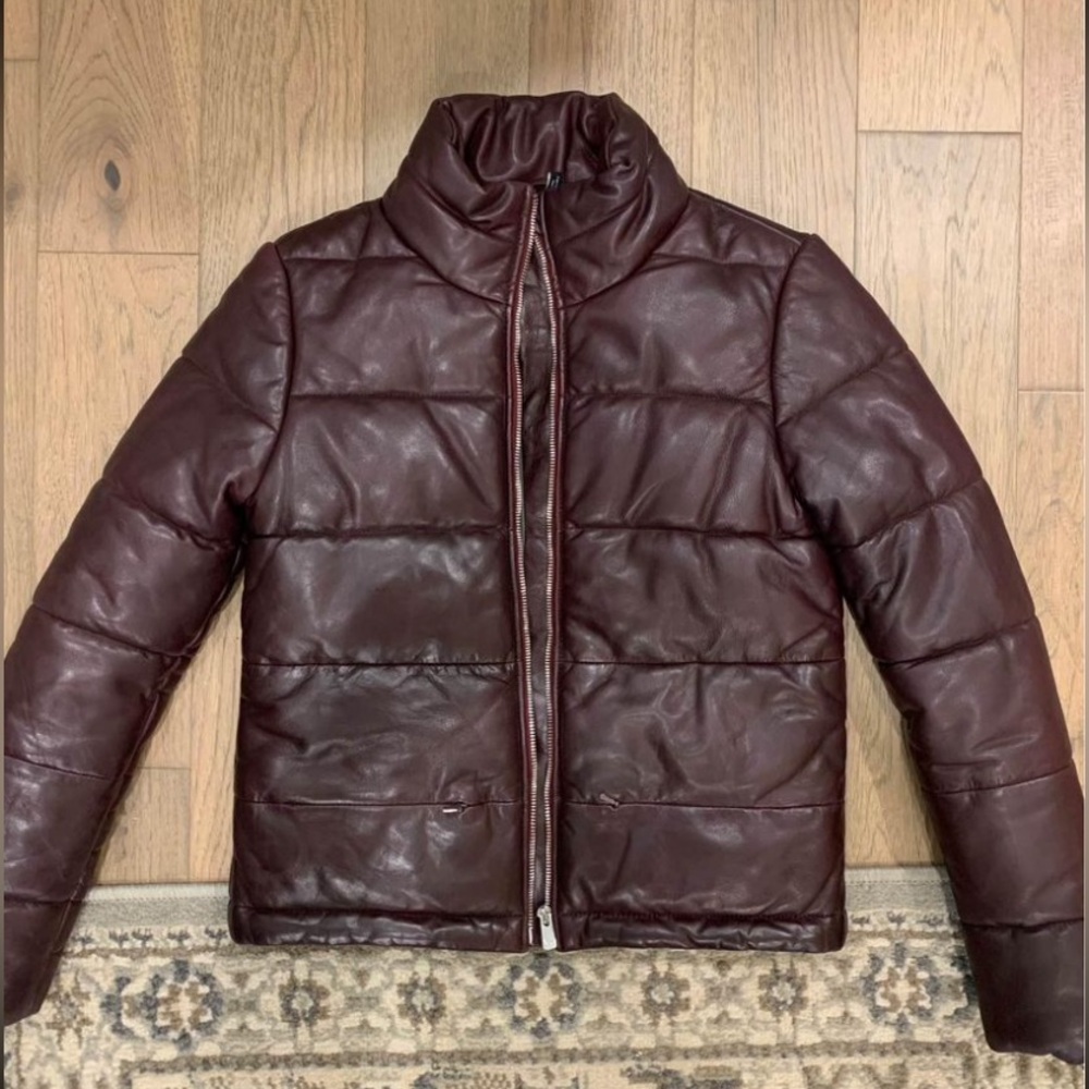 Bod & Christensen burgundy leather puffer